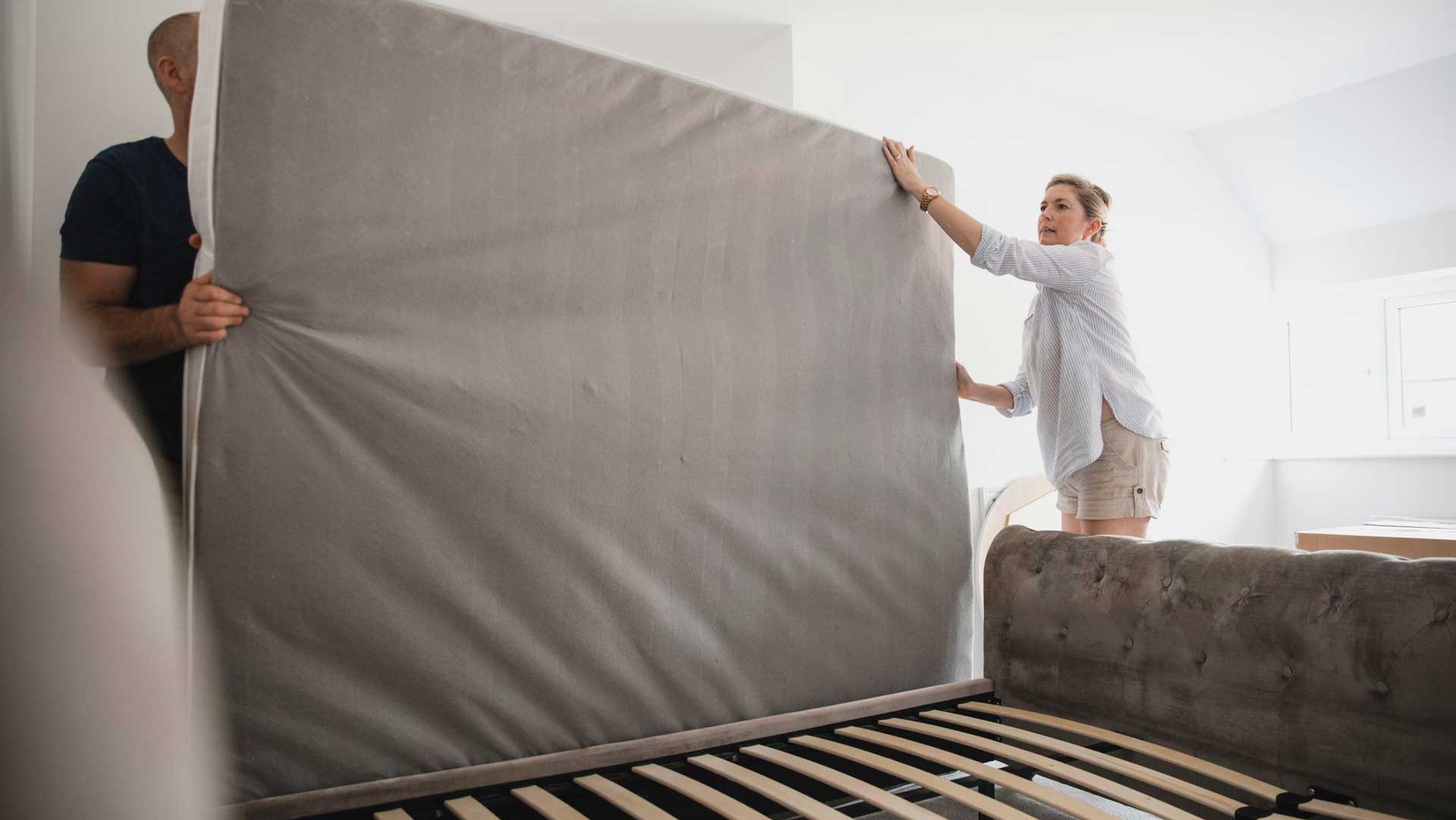 moving a mattress can be difficult without help